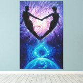 Toile cosmic amour âmes compagnons dans l'univers (Insitu (Plancher de Bois))