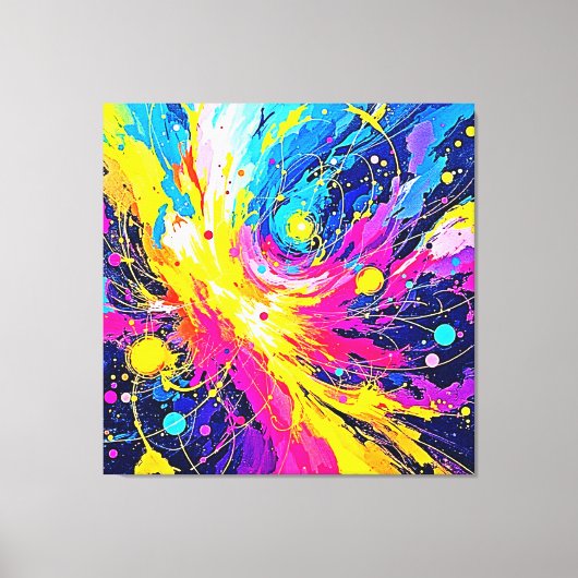 Toile Cosmic Burst: Vibrant Splatter Art (Recto)