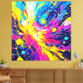 Toile Cosmic Burst: Vibrant Splatter Art (Insitu(Salon))