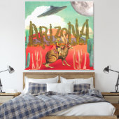 Toile Cosmic Cowboy Arizona Jackalope Surreal Collage (Insitu(Chambre))