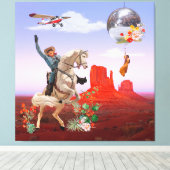 Toile Cosmic Cowboy Disco Canyon Horse Surreal Collage (Insitu (Plancher de Bois))