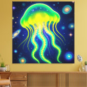 Toile Cosmic Neon méduse (Insitu(Salon))