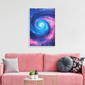 Toile Cosmic Vortex: Pink & Blue Singularity Print (Insitu(Salon))
