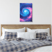 Toile Cosmic Vortex: Pink & Blue Singularity Print (Insitu(Chambre))