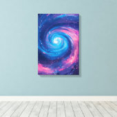 Toile Cosmic Vortex: Pink & Blue Singularity Print (Insitu (Plancher de Bois))