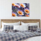 Toile Cosmos Abstrait Orange et Violet (Insitu(Chambre))