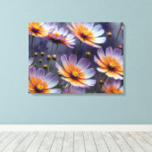 Toile Cosmos Abstrait Orange et Violet (Insitu (Plancher de Bois))