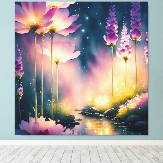 Toile Cosmos fleuris Art Work (Insitu (Plancher de Bois))