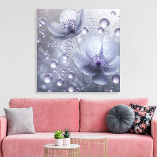 Toile Cosmos violet et gouttes de ragoût