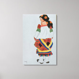 Toile Costumez la conception pour Girl rurale, 1922 (Li