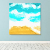 Toile Côté mer Bleu et Turquoise Waves Sandy (Insitu (Plancher de Bois))