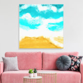 Toile Côté mer Bleu et Turquoise Waves Sandy (Insitu(Salon))