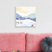 Toile Coteau neigeux | Aquarelle hiver (Insitu(Salon))