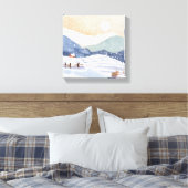 Toile Coteau neigeux | Aquarelle hiver (Insitu(Chambre))