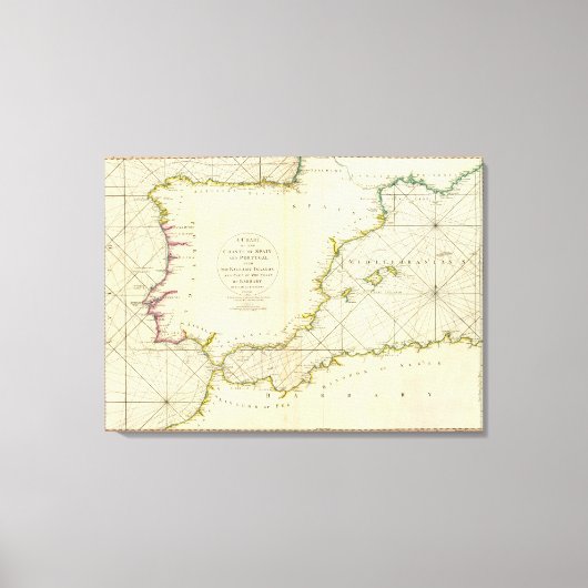 Toile Côtes Espagne, Portugal, Barbarie (Recto)