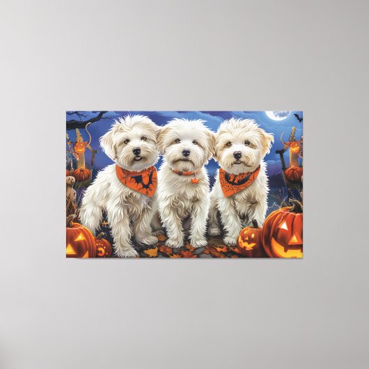 Toile Coton De Tulear Halloween Éffrayant (Recto)