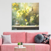 Toile Cottage Français Fleurs Jaunes (Insitu(Salon))