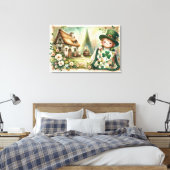 Toile Cottage Leprechaun Patchwork Quilt Scene (Insitu(Chambre))