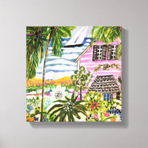 Toile Cottage rose sur la baie I