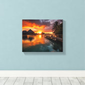 Toile Coucher de soleil à Bora Bora (Insitu (Plancher de Bois))