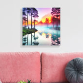 Toile Coucher de soleil à couper le souffle sur la riviè (Insitu(Salon))