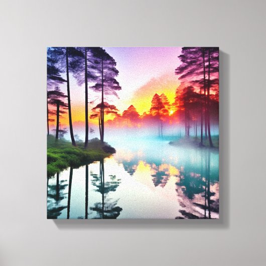 Toile Coucher de soleil à couper le souffle sur la riviè (Recto)