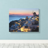 Toile Coucher de soleil à Oia Grèce (Insitu (Plancher de Bois))