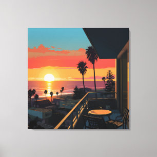 TOILE COUCHER DE SOLEIL À PÈRE NOËL MONICA #1
