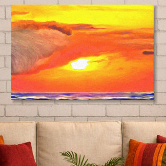 Toile Coucher de soleil à Puerto Vallarta Océan 2443 Art