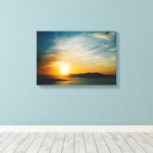 Toile coucher de soleil à Santorin, Grèce (Insitu (Plancher de Bois))