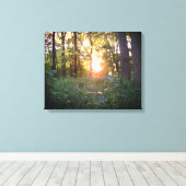 Toile Coucher de soleil à travers les arbres (Insitu (Plancher de Bois))