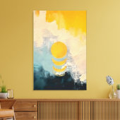 Toile Coucher de soleil abstrait – Calme doré sur les ho (Insitu(Salon))