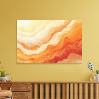 Toile Coucher de soleil abstrait désert chaud terracotta