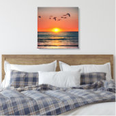 Toile Coucher de soleil avec oiseaux (Insitu(Chambre))