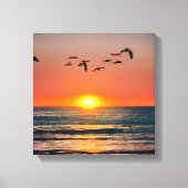 Toile Coucher de soleil avec oiseaux (Recto)