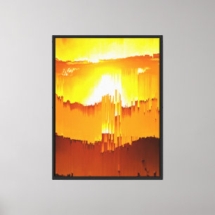 Toile Coucher de soleil avec pépin numérique à l'horizon
