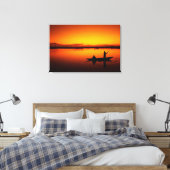 Toile Coucher de soleil, bateau d'aviron Silhouette-1649 (Insitu(Chambre))