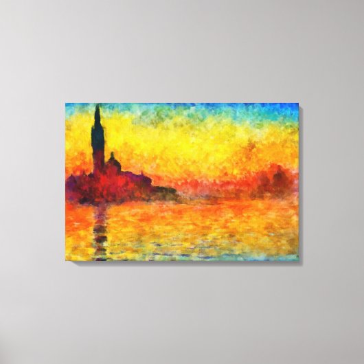 Toile Coucher De Soleil Claude Monet À Venise Art Impres (Recto)