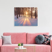 Toile Coucher de soleil dans la pinède d'hiver (Insitu(Salon))