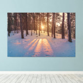 Toile Coucher de soleil dans la pinède d'hiver (Insitu (Plancher de Bois))