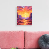 Toile Coucher de soleil dans le canyon du désert | Peint (Insitu(Salon))