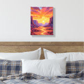 Toile Coucher de soleil dans le canyon du désert | Peint (Insitu(Chambre))