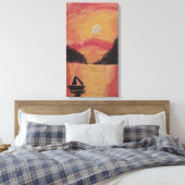TOILE COUCHER DE SOLEIL DANS LES MONTAGNES (Insitu(Chambre))