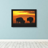 Toile coucher de soleil de bison (Insitu (Plancher de Bois))