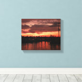 Toile Coucher de soleil de Bristol Rhode Island (Insitu (Plancher de Bois))