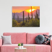 Toile Coucher de soleil de cactus du désert, Arizona (Insitu(Salon))