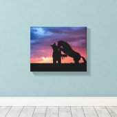 Toile Coucher de soleil de cheval sauvage de Salt River  (Insitu (Plancher de Bois))