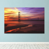 Toile Coucher de soleil de Humber Bridge coloré (Insitu (Plancher de Bois))