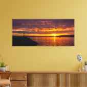 Toile coucher de soleil de la Marina des Moines (Insitu(Salon))
