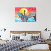 Toile COUCHER DE SOLEIL DE L'ÎLE Pélicane Brown (Insitu(Chambre))